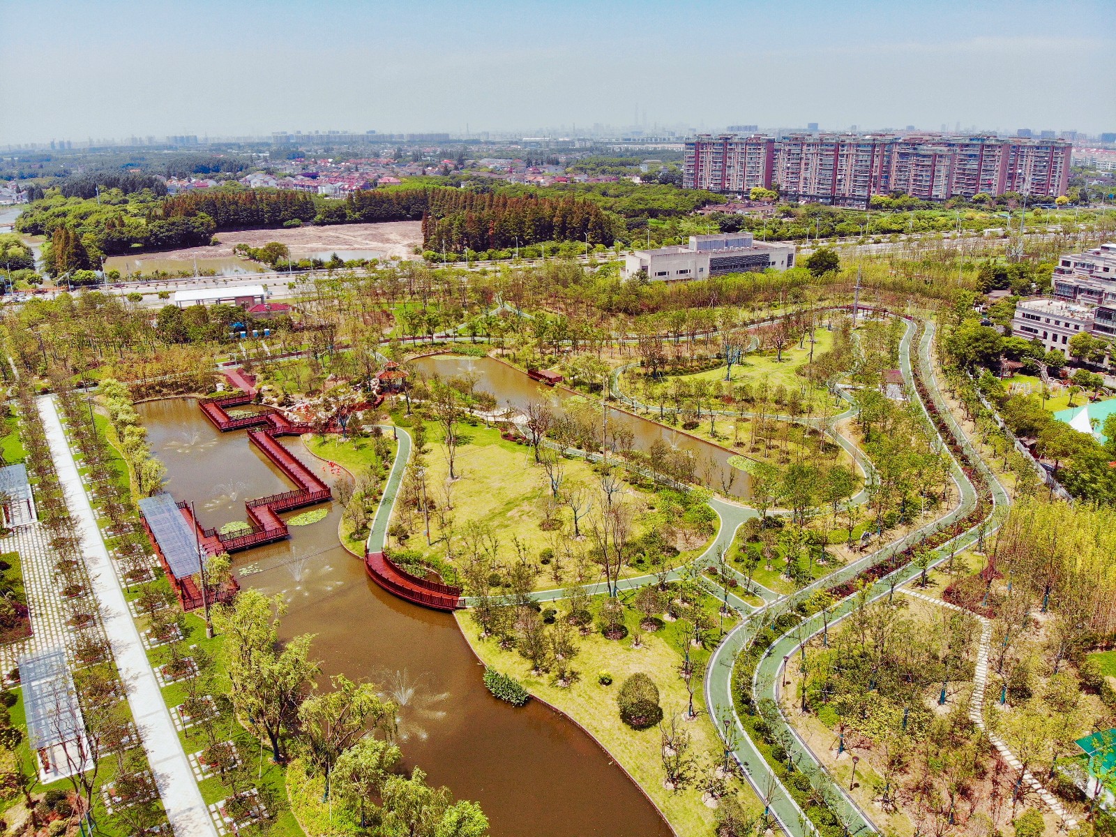 川沙绿地公园川沙新镇a08a01绿地二期工程竣工